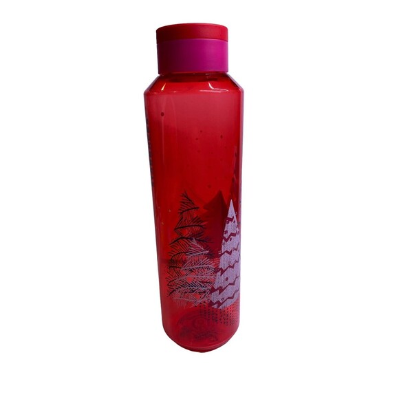 Starbucks Plastic Water Bottle Christmas Holiday Pink Tree 24 oz 2021 - Picture 9 of 13